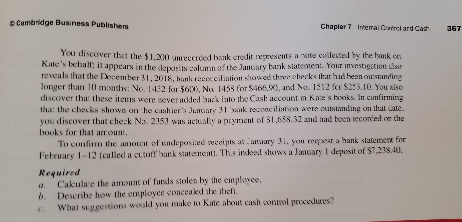 opened business checking account. She received common stock in exchange. 2. Kate