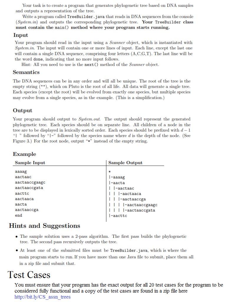 for my code. The test cases could be found here: http://bit.ly/CS_assn_trees. The
