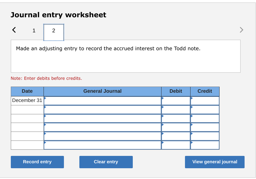 footnotes, balance sheet) December 16 Accepted a(n)$10,400, 60-day, 9\% note in granting