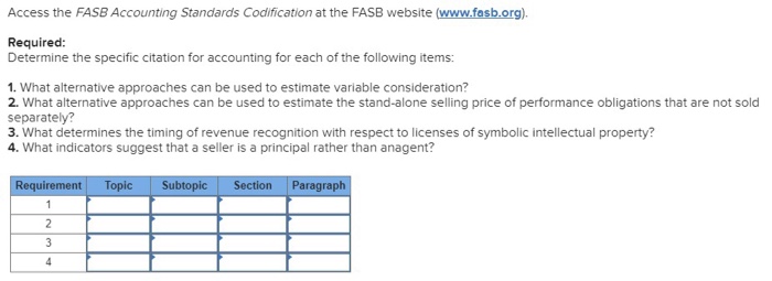  Access the FASB Accounting Standards Codification at the FASB website (www.fasb.org).