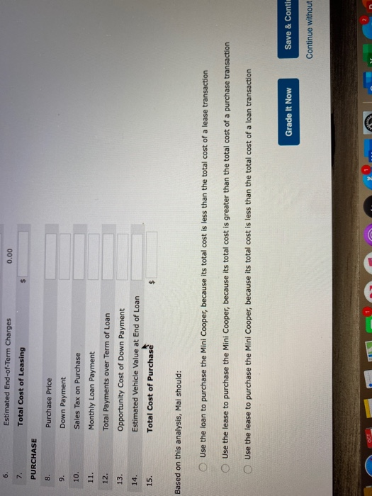 make their financing decision? Consider the following scenario: Should Mal Lease or