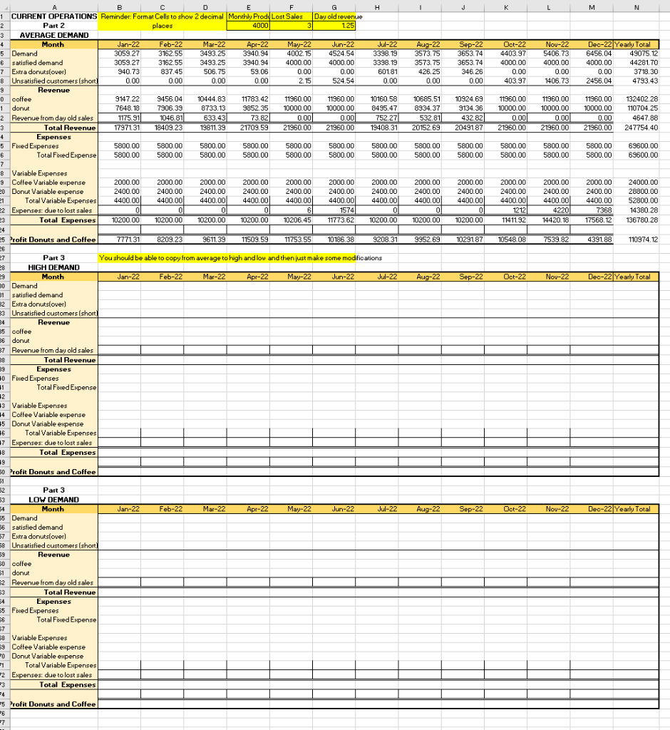 profit model for Donuts to Go. 3 Assume that each customer will