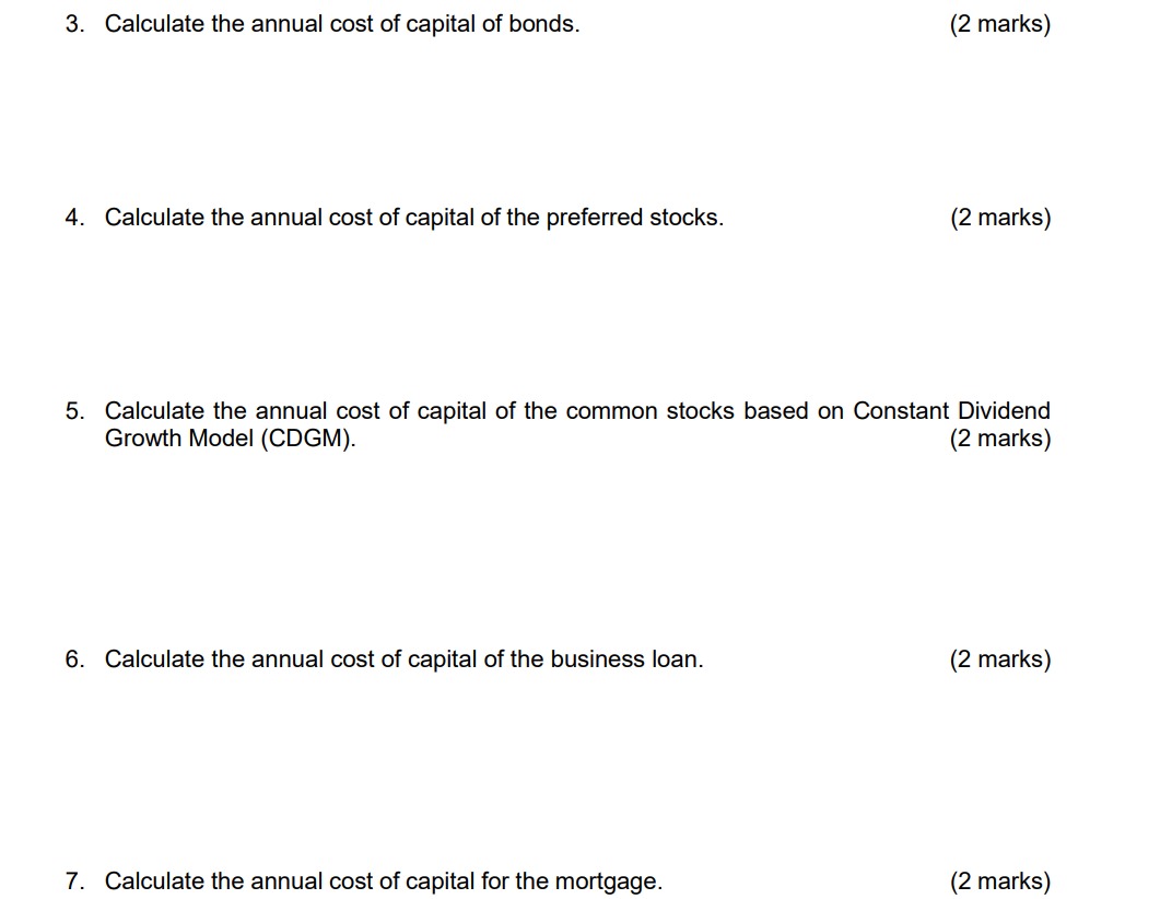 business loan. 17. The IRR of the project is %. (1 mark)