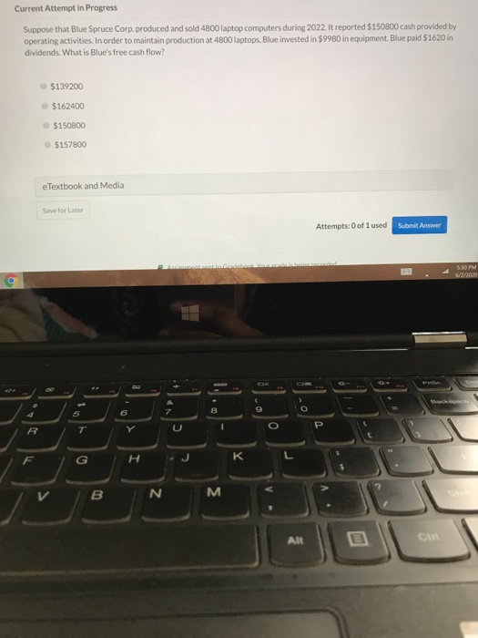  Current Attempt in Progress Suppose that Blue Spruce Corp. produced and