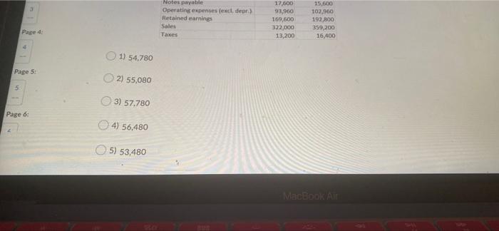 balance sheet accounts listed below are the only Items on the company's