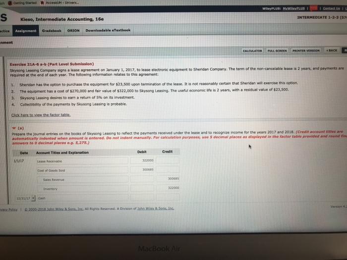  Please so me the jounal entry ch Getting Started W Accessn-Univers