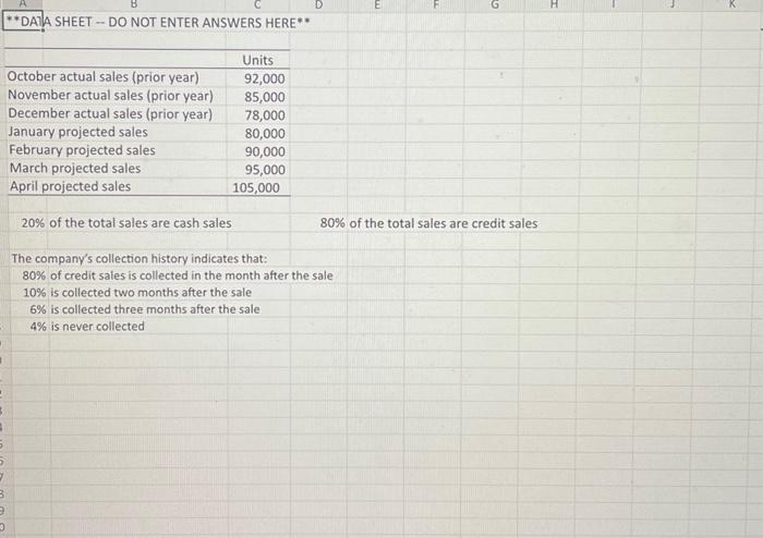 quarter. (Always use cell references and formulas where appropriate to receive full