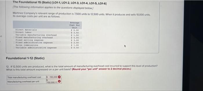 of production is 7,500 units to 12,500 units. When it produces and