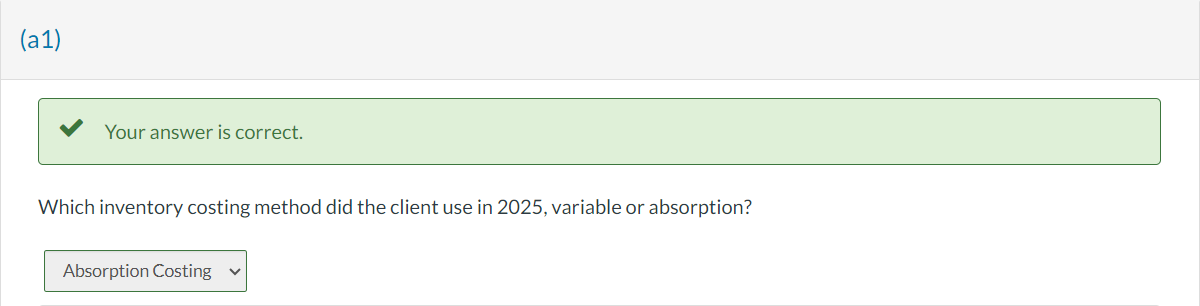 her client's 2025 income statement because her manager wants her to reconstruct