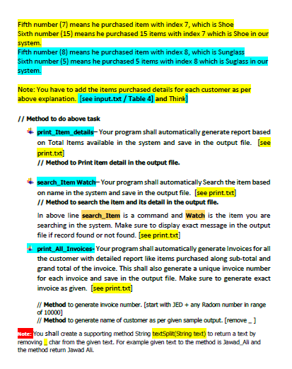 beginning of your program. Description: Invoicing System is a software (program) that