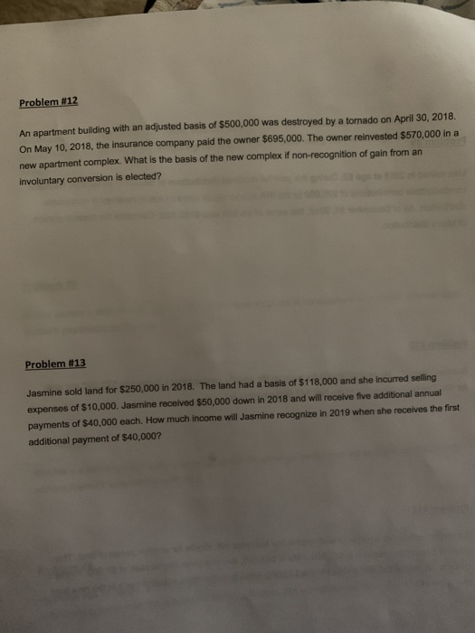 Could you explain problem #12-13please Problem #12 An apartment building with an