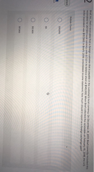  Brief Inc., had a receivable from a foreign customer that is