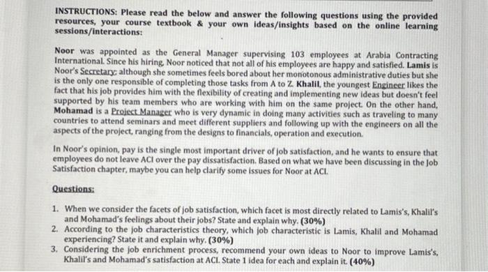 answer q3 please subject: HRM300 INSTRUCTIONS: Please read the below and answer