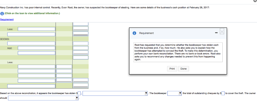 preparing the bank section of the bank reconciliation. Then, continue with the