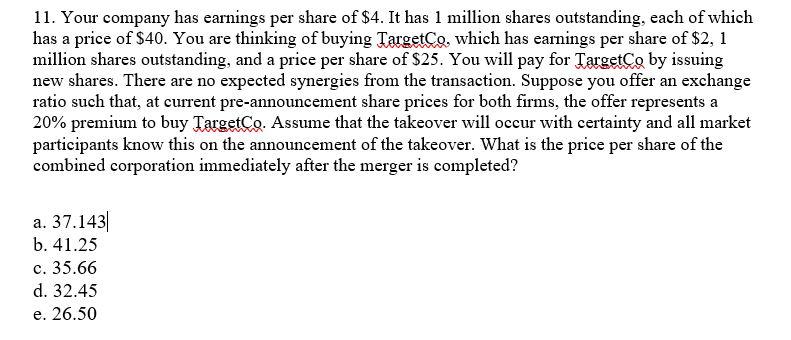 Solve this using formulas step by step, Thank you! 11. Your