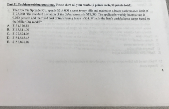  Part ll.Pxoblem-solving anestions, Please show all your work, (6 points each,