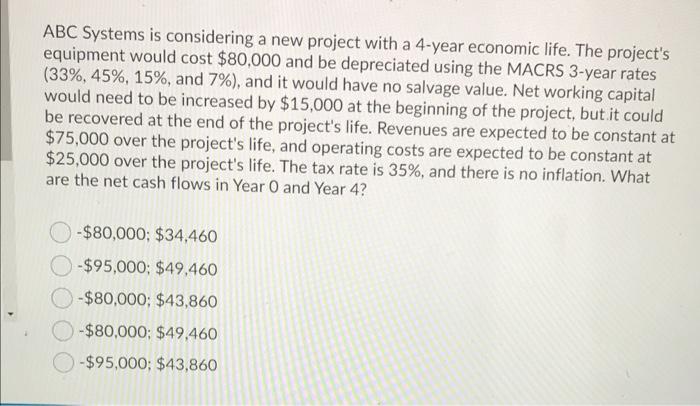 (1.33 points) ABC Inc. has a value of operations of $20,000, short-term