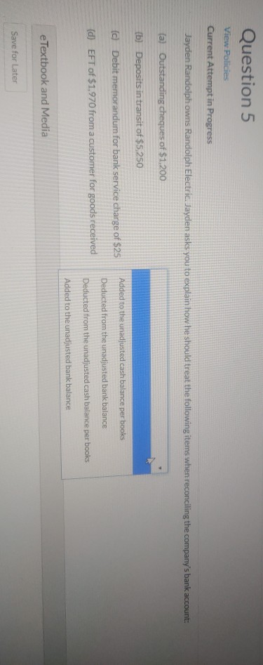  Current Attempt in Progress Jayden Randolph owns Randolph Electric. Jayden asks