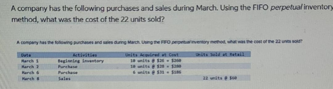 The ans is not 260+280+(2*31) = 602 . Please use 22 units