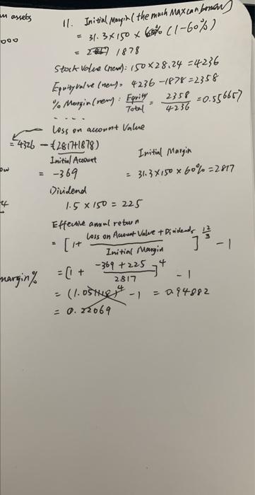margin. The inital margin is 60% and the broker's maintenance margin is