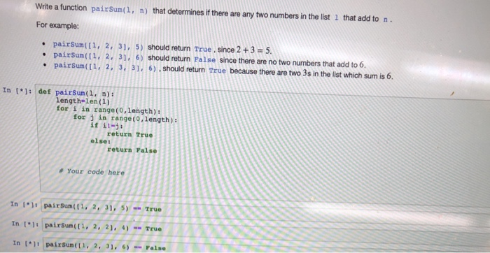  Could you use python3 to revise it Write a function pairSum(1,