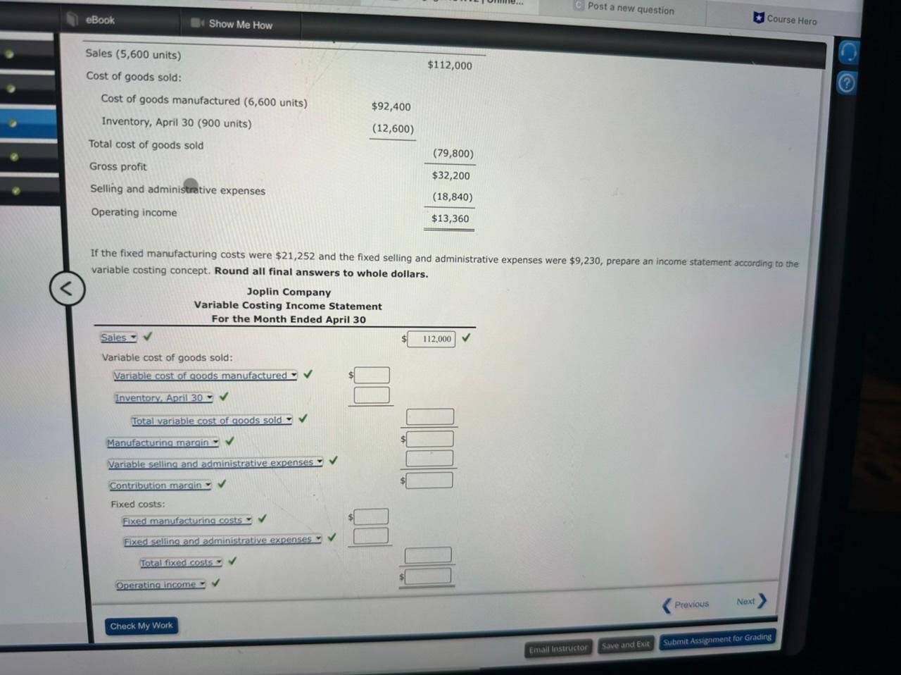 can u please help solve this If the fixed manufacturing costs were