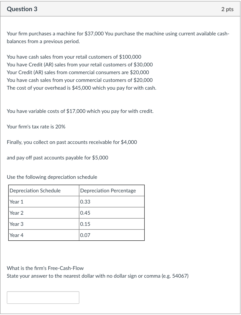 2 decimal places (e.g., 5.22) Project A Year Cash-flow 0 - $251