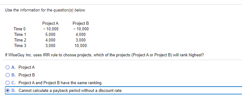 Use the information for the question(s) below. Time 0 Time 1
