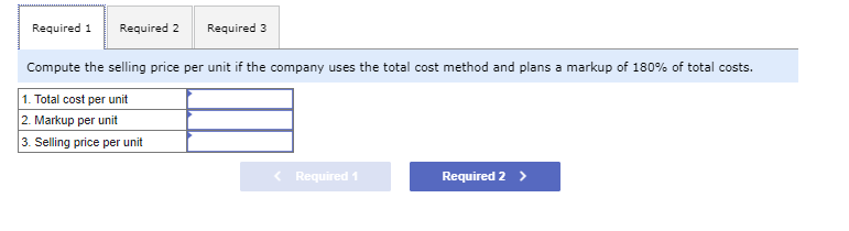Problem 10-4A (Algo) Pricing using total cost, target cost, and variable cost