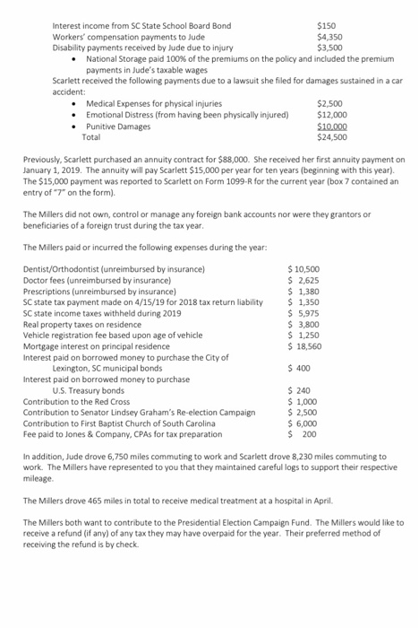 Scenario Please complete the 2019 federal income tax return for Jude and