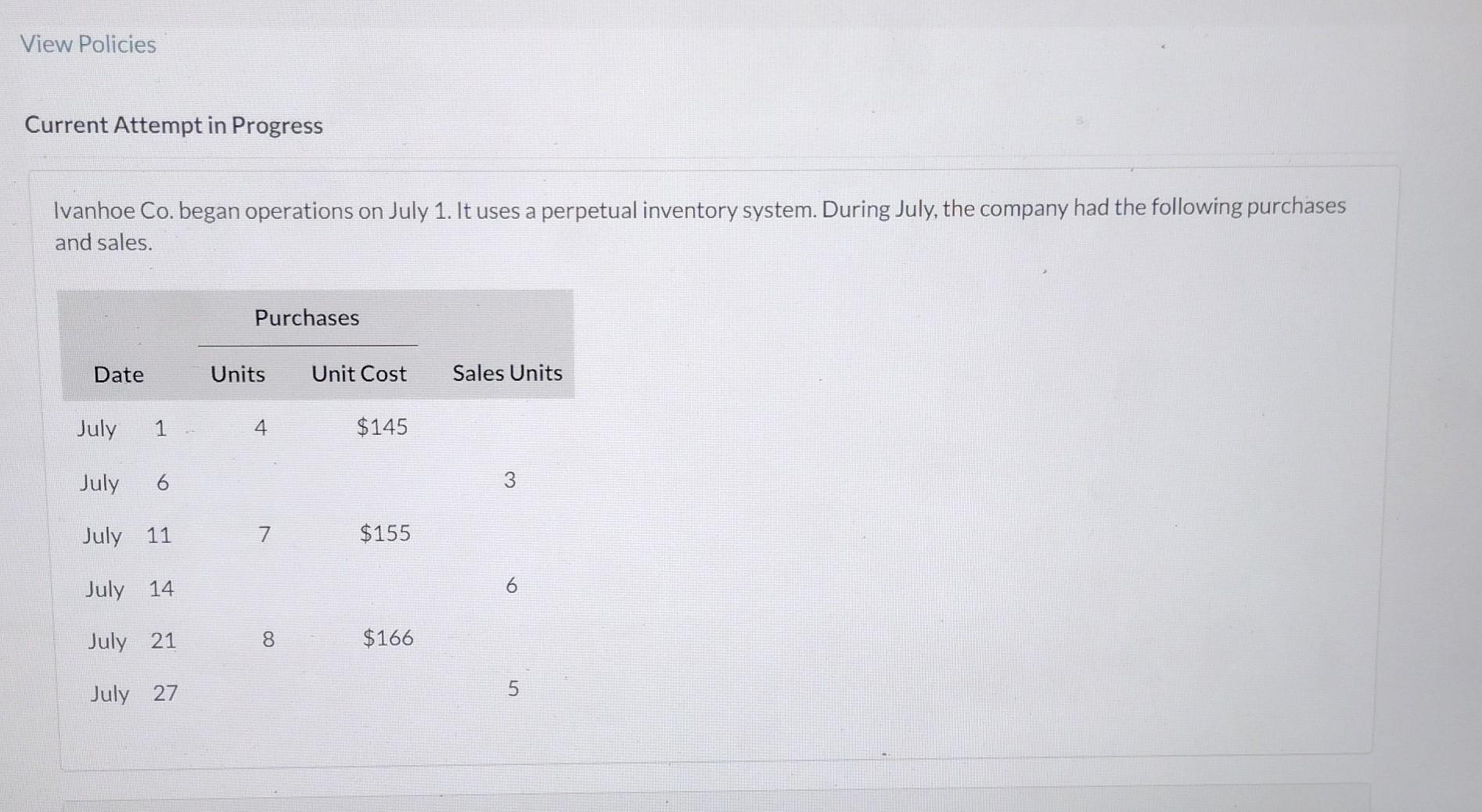  Current Attempt in Progress Ivanhoe Co. began operations on July 1