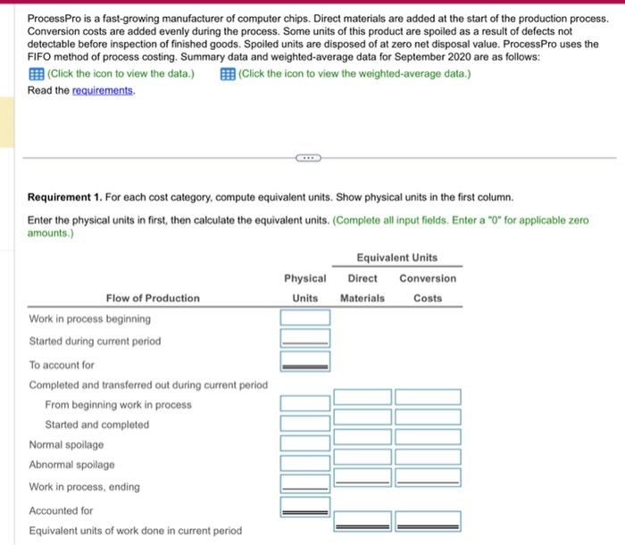 i need requirements 1-3 (please answer all same questions different parts) ProcessPro