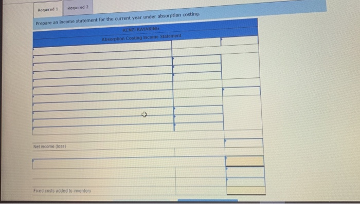 managerial reports, and it prepares the income statement under absorption costing for
