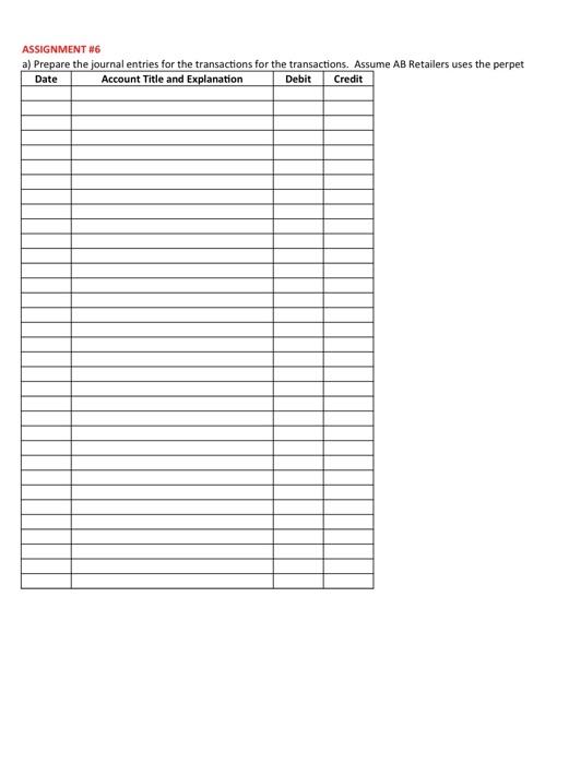 of April 2019, Apr 10 AB Retailers bought $3,500 worth of T-shirts