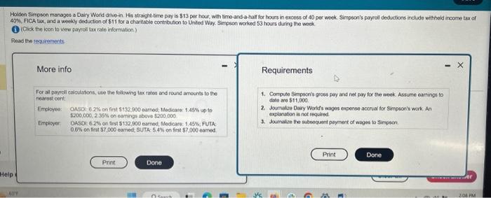  please include how to calculate each requirement . please also answer