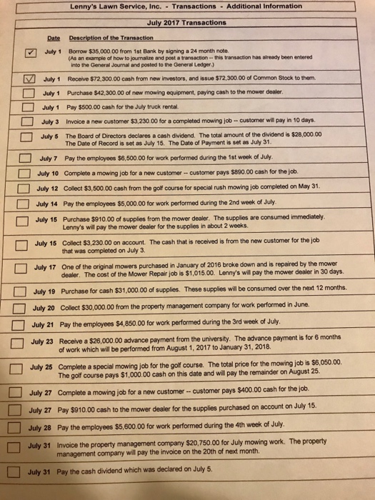  Please write those 31days general journal. Use all the accounts name