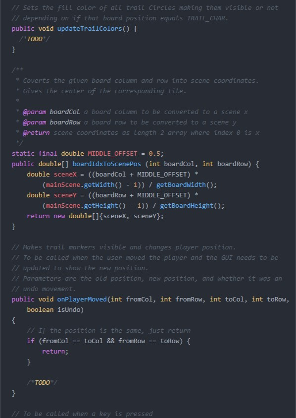 import javafx.scene.Group; import javafx.scene.input.KeyCode; import javafx.scene.input.KeyEvent; import javafx.scene.paint.*; import javafx.util.Duration; public class