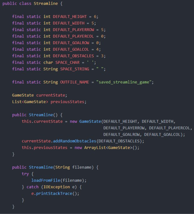 final String USAGE = "Usage: In" + "> java Guistreamline - to