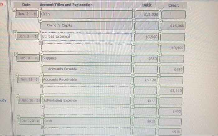 for M. Sheridan, an interior decorator, in her first month of business,