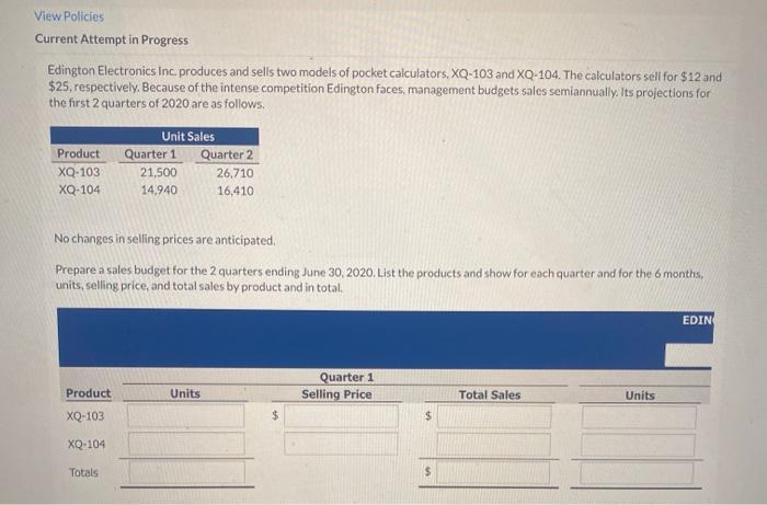  View Policies Current Attempt in Progress Edington Electronics Inc. produces and