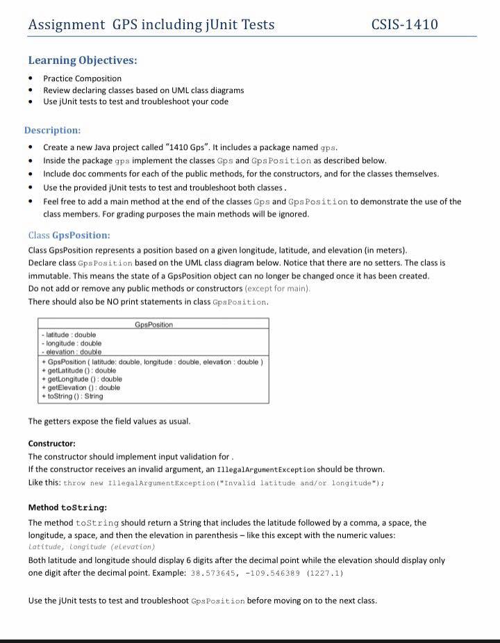  /**************************************************************** * These are the jUnit tests to test the class
