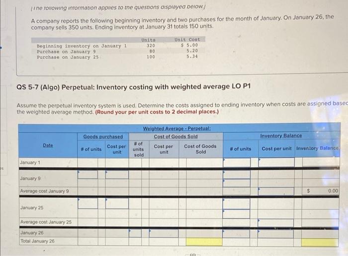 [The following information applies to the questions displayed below] A company reports