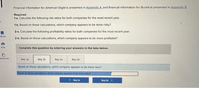 information for American Eagle is presented in Appendix A, and financial information