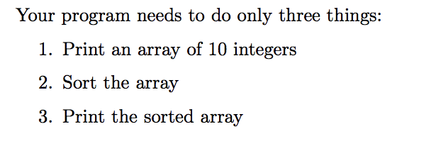 Use the MARS IDE to write this MIPS assembly file. My array