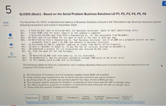  C 5 GLO305 (Static) - Based on the Serial Problem Business
