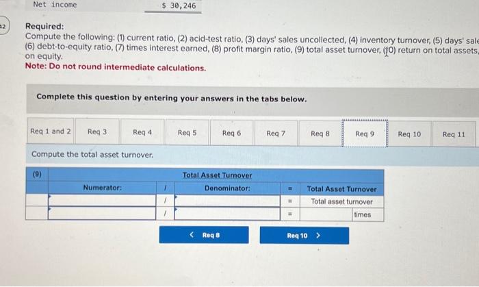 asset on equity. Note: Do not round intermediate calculations. Complete this question