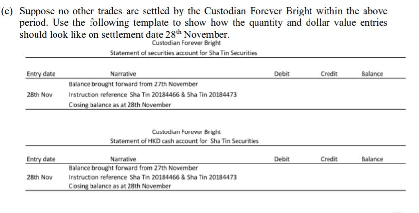 shows the details of two trades executed by Sha Tin Securities with