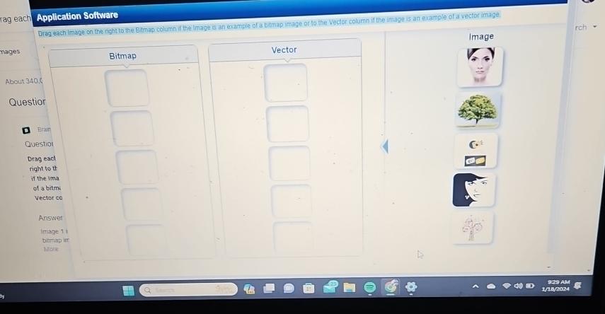  rag each Application Software Drag each Image on the night to