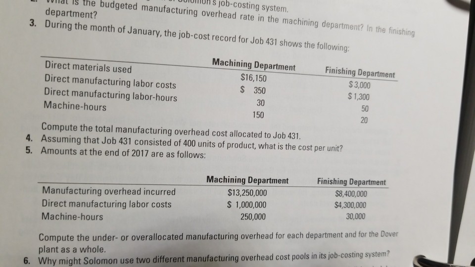 answer Problems 4-36 Job costing, accounting for manufacturing overhead, budgeted rates. The