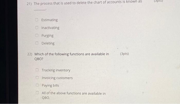  (. 21) The process that is used to delete the chart